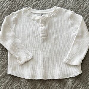 GAP Kids Cream Waffle Knit Long Sleeve Tee